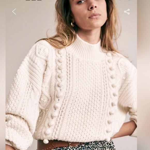 Sezane Amaury Sweater Écru S - Picture 2 of 8
